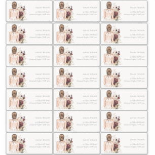 Adesivo Boho White Wedding Gown Bride Endereço de Convidad