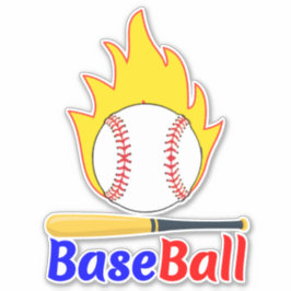 Adesivo Bola de Baseball Engraçada e Bat, Ventilador