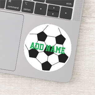 Adesivo Bola de futebol com nome personalizado verde