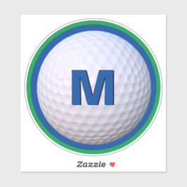 Adesivo Bola de Golfe Moderna Personalizar Monograma Letra