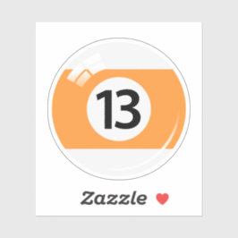 Adesivo Bola de piscina/bilhar número treze (13)