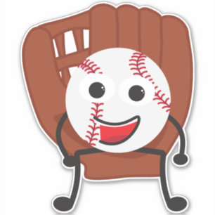 Adesivo Bola e luva de beisebol em desenhos animados