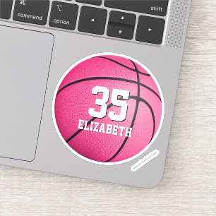 Adesivo bola rosa-quente, basquetebol personalizado