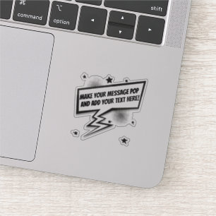 Adesivo Bolha de fala de caligrafia no estilo banda desenh