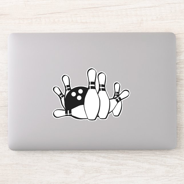 Adesivo Boliche Silhouette WIth Boliches Pinos e Bola (Computador)