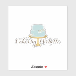 Adesivo Bolo Azul Elegante com Florais