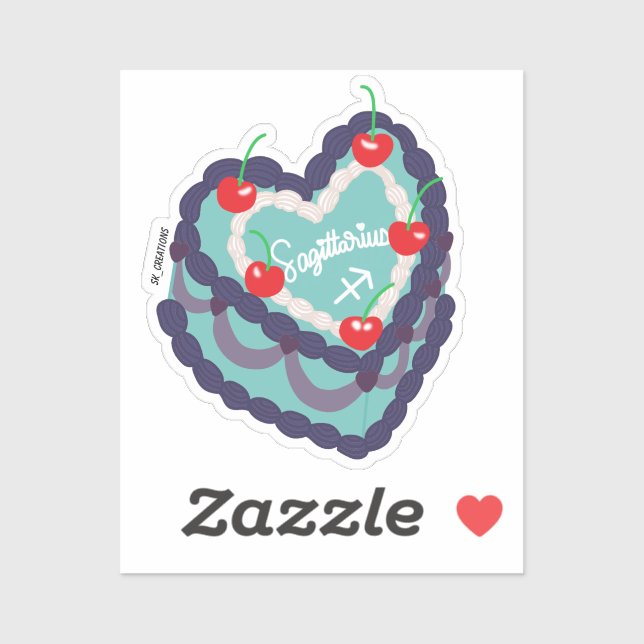 Adesivo Bolo Cardíaco Sagitário (Folha)