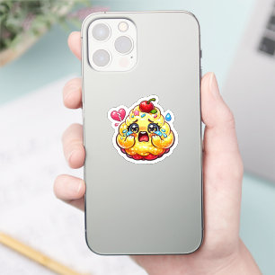 Adesivo Bolo de Aniversário Fofo Kawaii Triste Choramingan