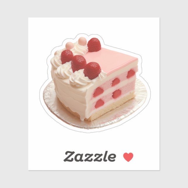 Adesivo Bolo de Camada de Morango de Leitura Suave (Folha)