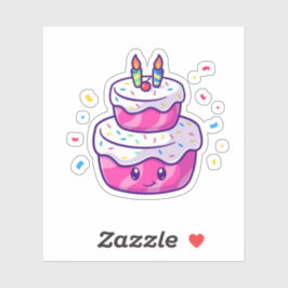 Adesivo Bolo de Cartoon Bonito