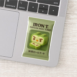 Adesivo Bolo de Rolinho de Matcha Iron T.: Arte de Lanche 