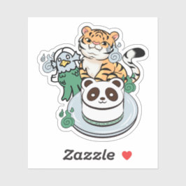 Adesivo Bolo de Tigre Kawaii, Amabie Yokai & Panda