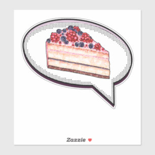 Adesivo Bolo É Minha Língua De Amor - Berry Cake Word Ball