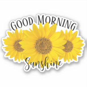 Adesivo Bom dia Sunshine Sunflower Contour