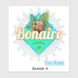 Adesivo Bonaire Caribe retro férias vintage Island