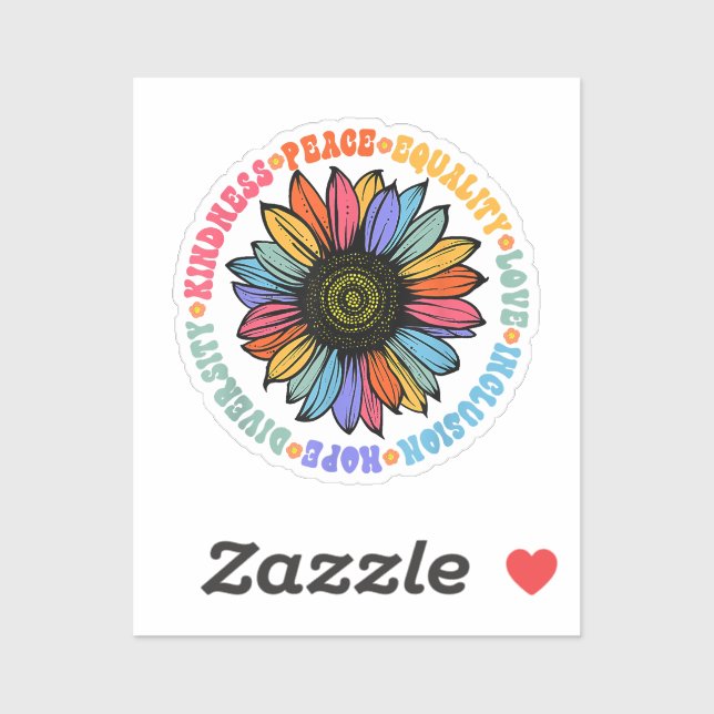 Adesivo Bondade Paz Igualdade Amor Esperança Diversidade H (Folha)