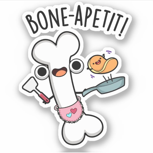 Adesivo Bone Apetit Funny Cozinhar Pun (Frente)