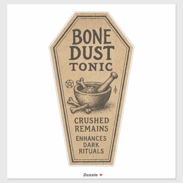 Adesivo Bone Dust Tonic - Halloween Apothecary Label (Folha)