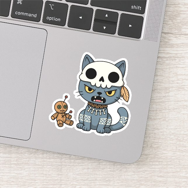 Adesivo Boneca Vodu de Gato Bruxa (Detalhe)