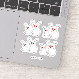 Adesivo Bonecas brancas desgastadas com olhos vermelhos