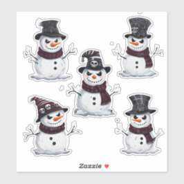Adesivo Boneco de Neve Gótico