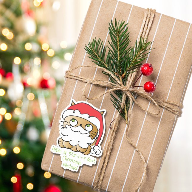 Adesivo Bonita Cartoon de Natal Engraçado Dizendo (Criador carregado)