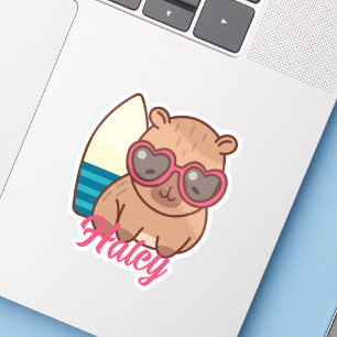 Adesivo Bonita Engraçada Capybara Modern Name Sticker
