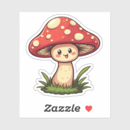 Adesivo Bonita Kawaii Mushroom Divertida Whimssic Nature D