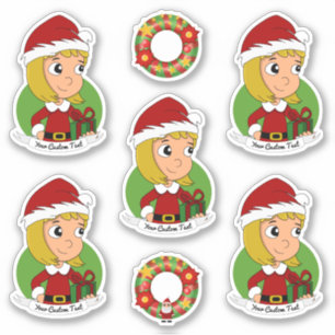 Adesivo Bonita loira de natal Sticker