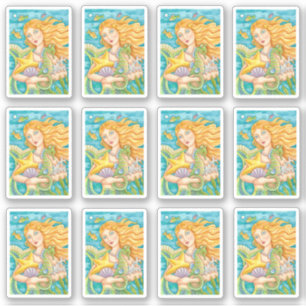 ADESIVO BONITA MERMAID, STARFISH E TRATADOS DE MAR