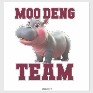 Adesivo Bonita MOO DENG TEAM Baby Hippo Squad Girls Bestie