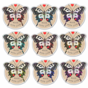 Adesivo Bonita Vintage Grunge Butterfly Coração Feita Com 