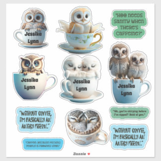 Adesivo Bonitas e Sassy Ows Personalizam Café