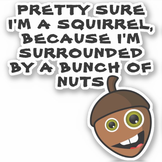 Adesivo BONITO CERTEZA QUE SOU UM SQUIRREL - UM maluco (Frente)