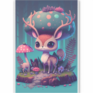 Adesivo Bonito Coguete Deer Fantasy Art Sticker