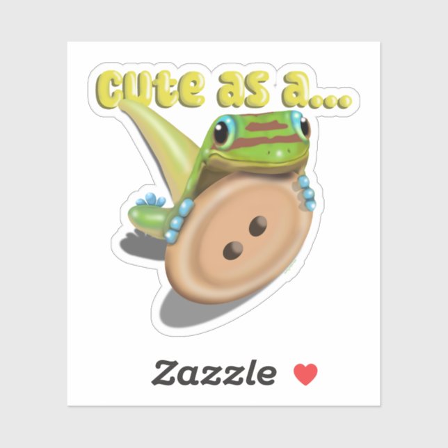 Adesivo Bonito como um Botão - GECKO (Folha)