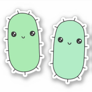 Adesivo Bonito E. bactéria coli - desenhos animados do mi