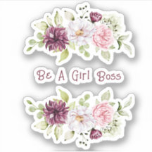 Bonito Floral Peony "Be A Girl Boss" Vinyl