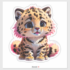 Adesivo Bonito Fluffy Baby Cheetah