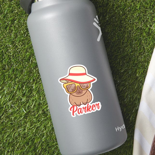 Adesivo Bonito Funny Capybara Modern Monograma (Criador carregado)