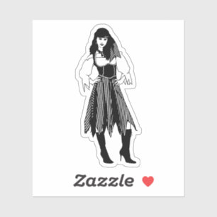 Adesivo Bonito pirata Lady Fantasy original em arte náuti