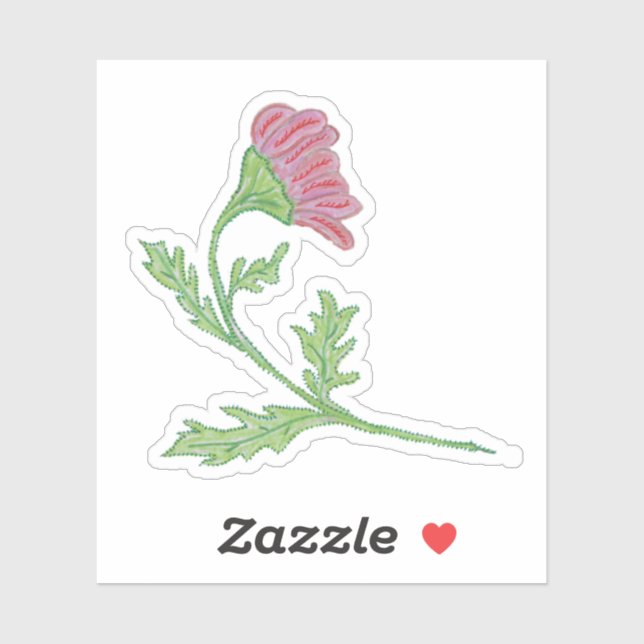 Adesivo Bonito Posey desenhada à Mão (Folha)