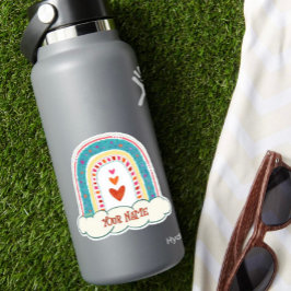 Adesivo Bonito Rainbow Hearts Name Inspirivity Sticker