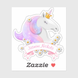 Adesivo Bonito Rosa Unicorn Princess Sparkles
