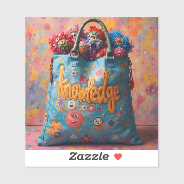 Adesivo Bonito saco de conhecimentos (Folha)