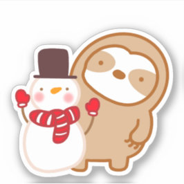 Adesivo Bonito Snowman Sloth Sticker