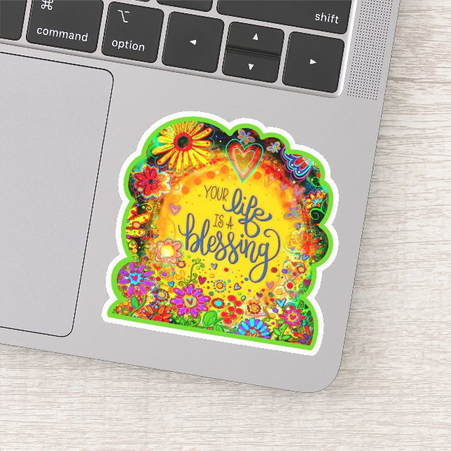 Adesivo Bonito Sua Vida é um Vinheta de Inspirivência de B (Detalhe)