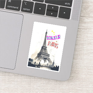 Adesivo Bonjour Colorful Paris