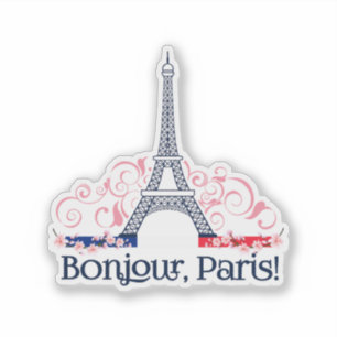 Adesivo Bonjour Paris Cute Design parisiense