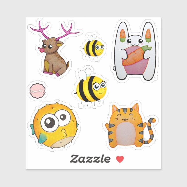 Adesivo Bons Cartoons Amigos de Animais (Folha)